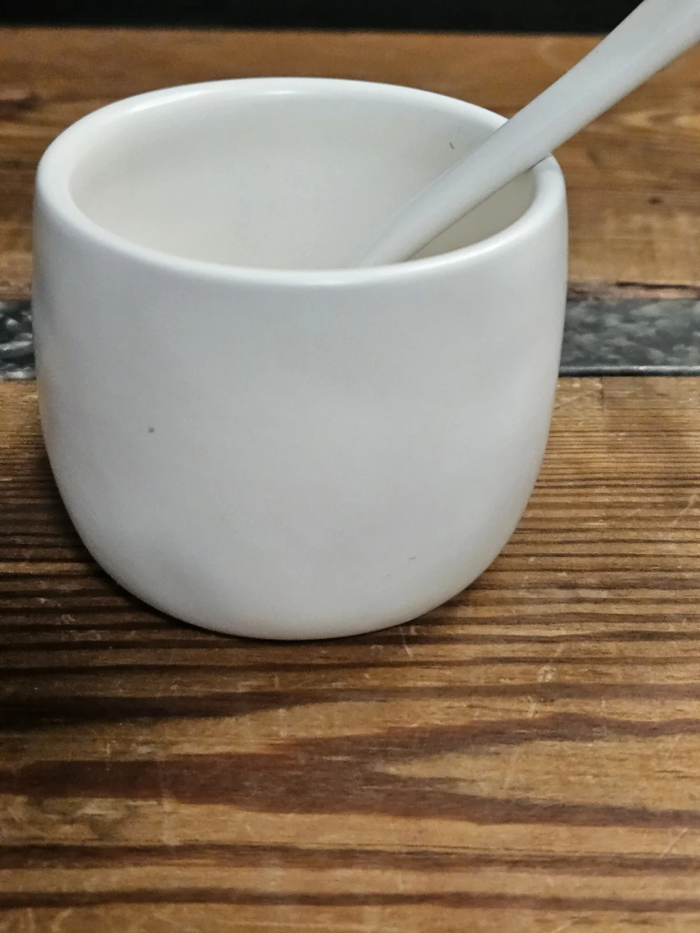 Rae Dunn Ceramic Jam Jar with Spoon - White